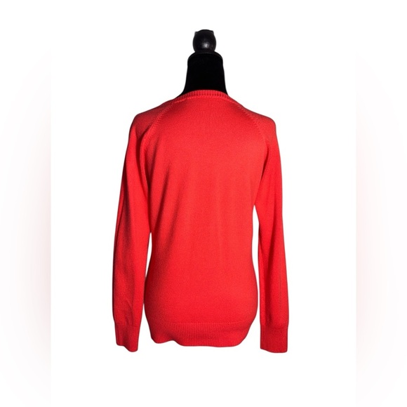 FRENCH CONNECTION Raglan Sleeve Crew Neck Sweater In Mars Red Size Large - Picture 7 of 10